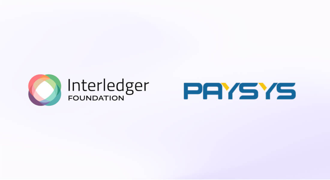 Logos of Interledger Foundation and Paysys displayed side by side.